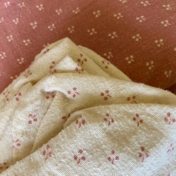 Vintage 4-pcTWIN FLANNEL SHEET SET w 2 Standard PILLOWCASES *Mauve Rose & Ivory - Picture 3 of 6